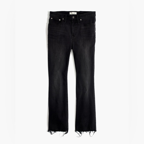 Madewell Cali Demi- Boot Jeans in Washed Black. Chewed hem edition. Size 24S. - Picture 8 of 16